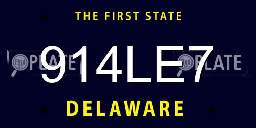 914LE7 Delaware License Plate