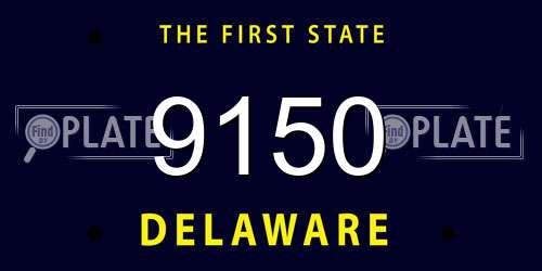 9150 Delaware License Plate