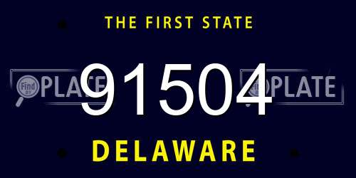 91504 Delaware License Plate