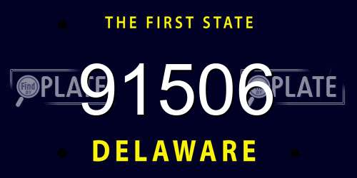 91506 Delaware License Plate