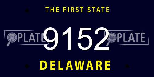 9152 Delaware License Plate
