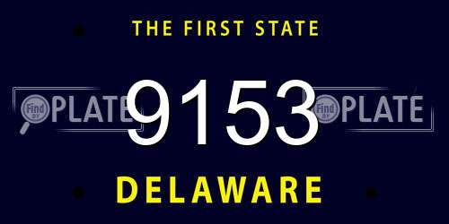 9153 Delaware License Plate
