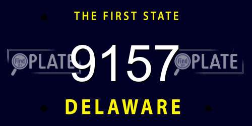 9157 Delaware License Plate