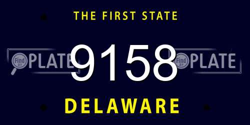 9158 Delaware License Plate