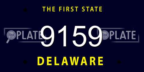 9159 Delaware License Plate