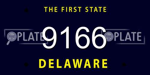 9166 Delaware License Plate