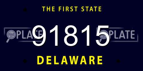 91815 Delaware License Plate