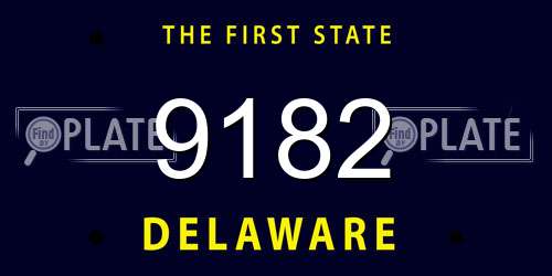 9182 Delaware License Plate