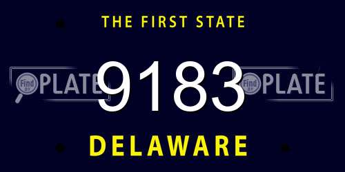 9183 Delaware License Plate