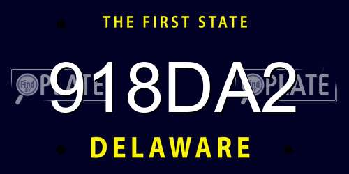 918DA2 Delaware License Plate