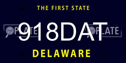 918DAT Delaware License Plate