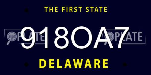 918OA7 Delaware License Plate
