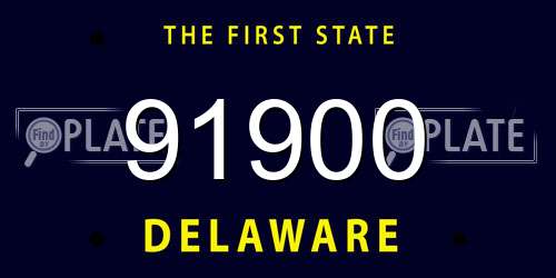 91900 Delaware License Plate