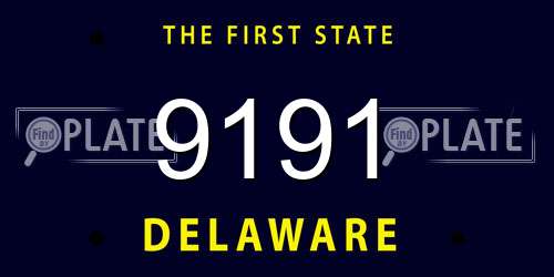 9191 Delaware License Plate