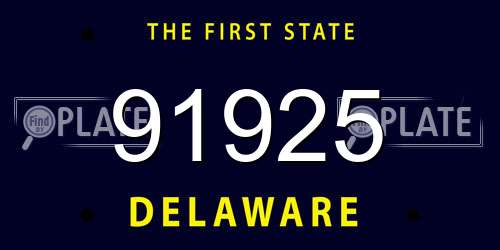 91925 Delaware License Plate