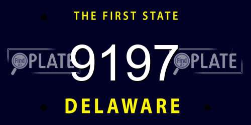 9197 Delaware License Plate