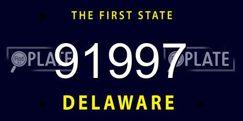 91997 Delaware License Plate