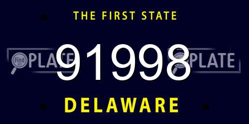 91998 Delaware License Plate