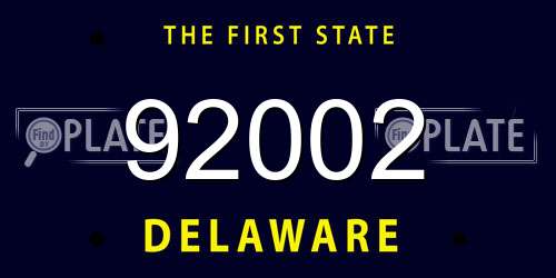 92002 Delaware License Plate
