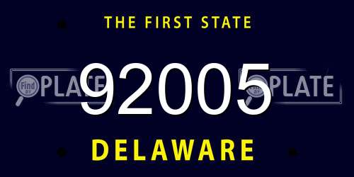 92005 Delaware License Plate