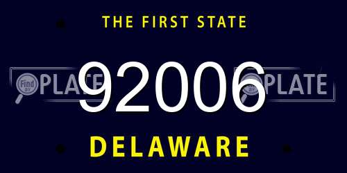 92006 Delaware License Plate