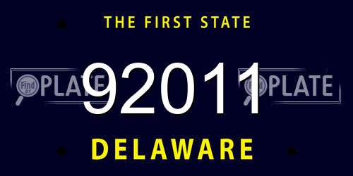 92011 Delaware License Plate