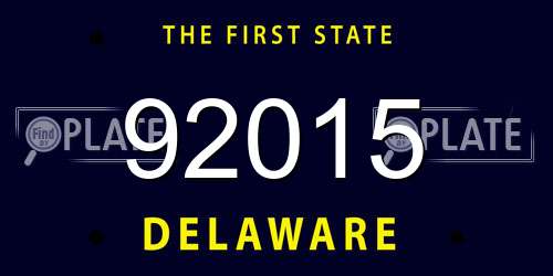 92015 Delaware License Plate