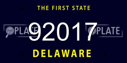 92017 Delaware License Plate