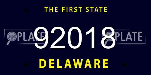 92018 Delaware License Plate
