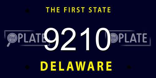9210 Delaware License Plate