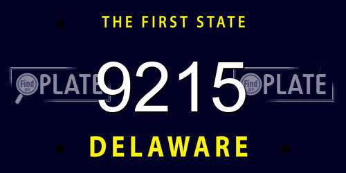 9215 Delaware License Plate