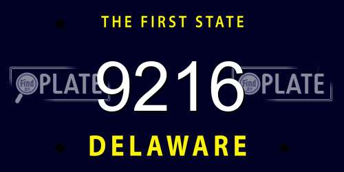 9216 Delaware License Plate