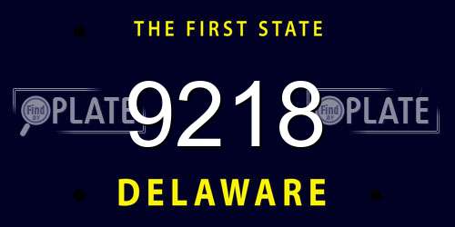 9218 Delaware License Plate
