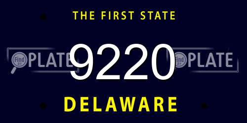 9220 Delaware License Plate