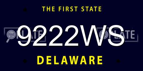 9222WS Delaware License Plate