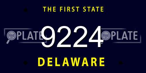9224 Delaware License Plate