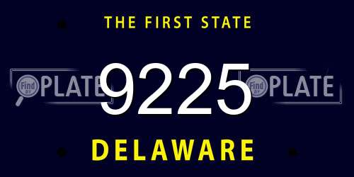 9225 Delaware License Plate