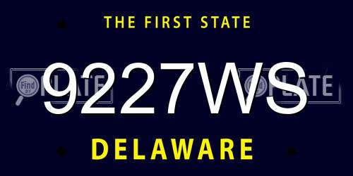 9227WS Delaware License Plate