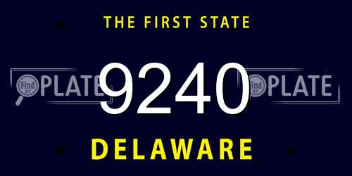 9240 Delaware License Plate