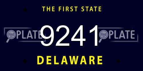 9241 Delaware License Plate