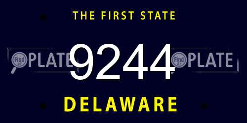 9244 Delaware License Plate