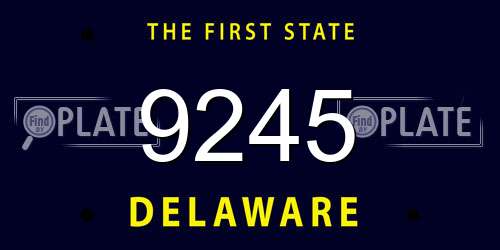 9245 Delaware License Plate