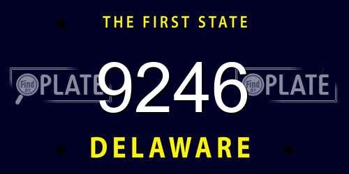 9246 Delaware License Plate