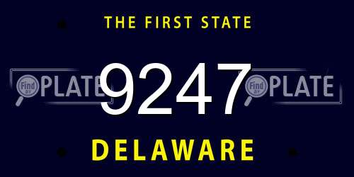 9247 Delaware License Plate
