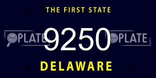9250 Delaware License Plate