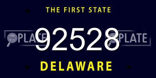 92528 Delaware License Plate