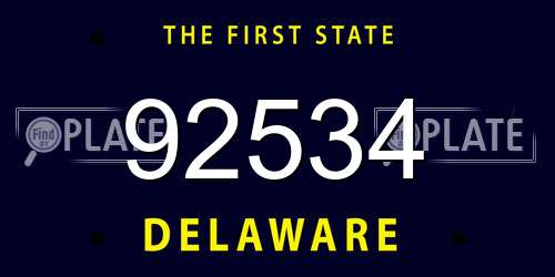 92534 Delaware License Plate