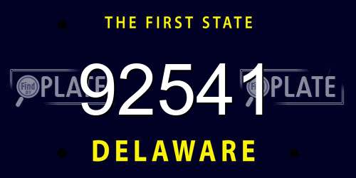 92541 Delaware License Plate