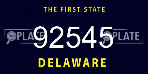 92545 Delaware License Plate