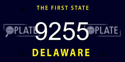 9255 Delaware License Plate